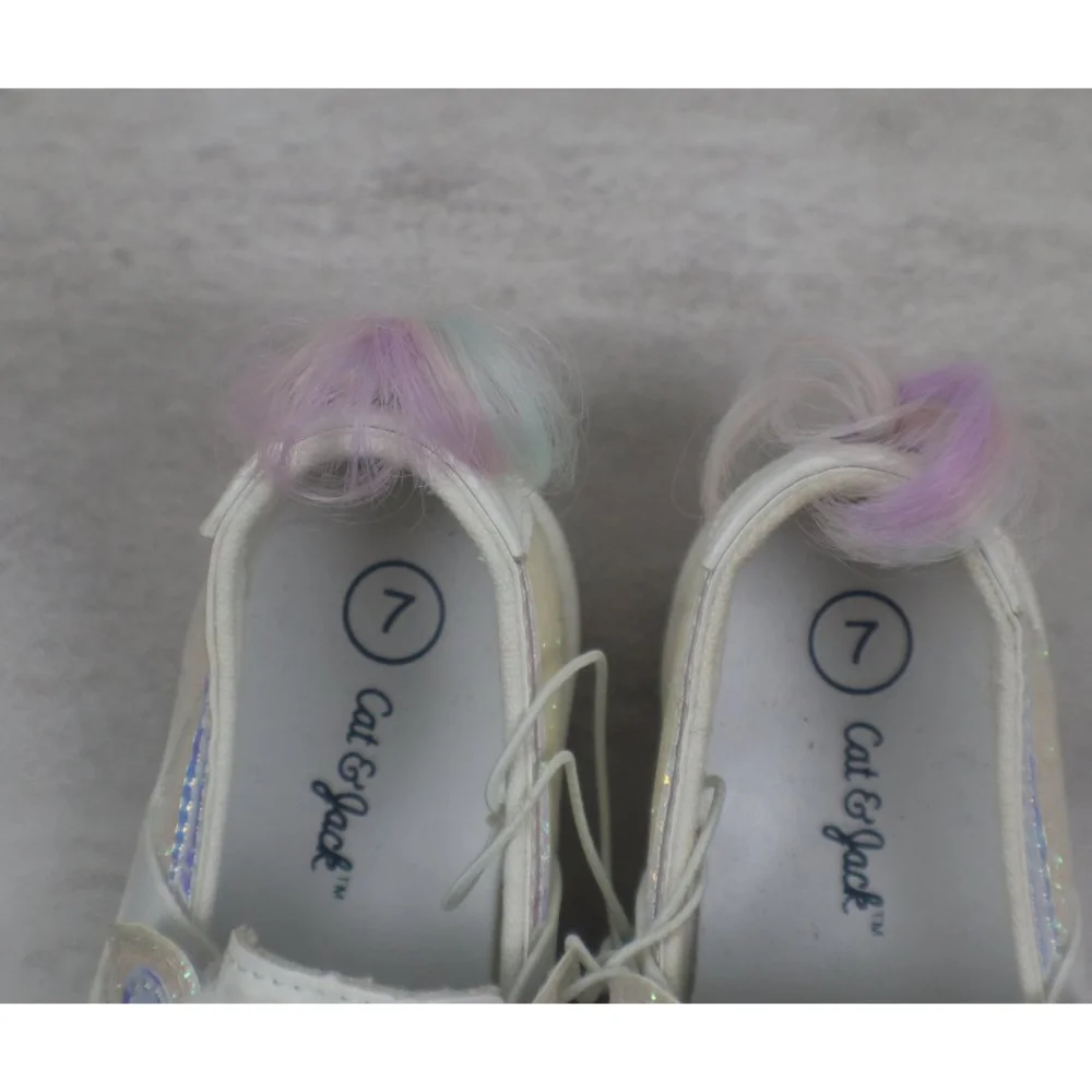 NWOT Cat & Jack Cute Animal Unicorn Glitter Slip On Sneaker Toddler Size: 7